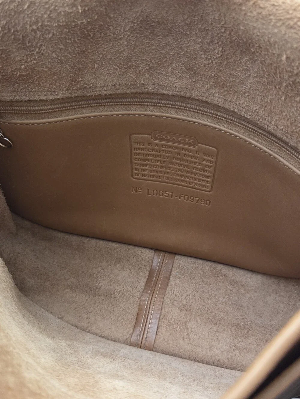 EXCELLENT VINTAGE COACH CITY BAG - CAMEL F09790